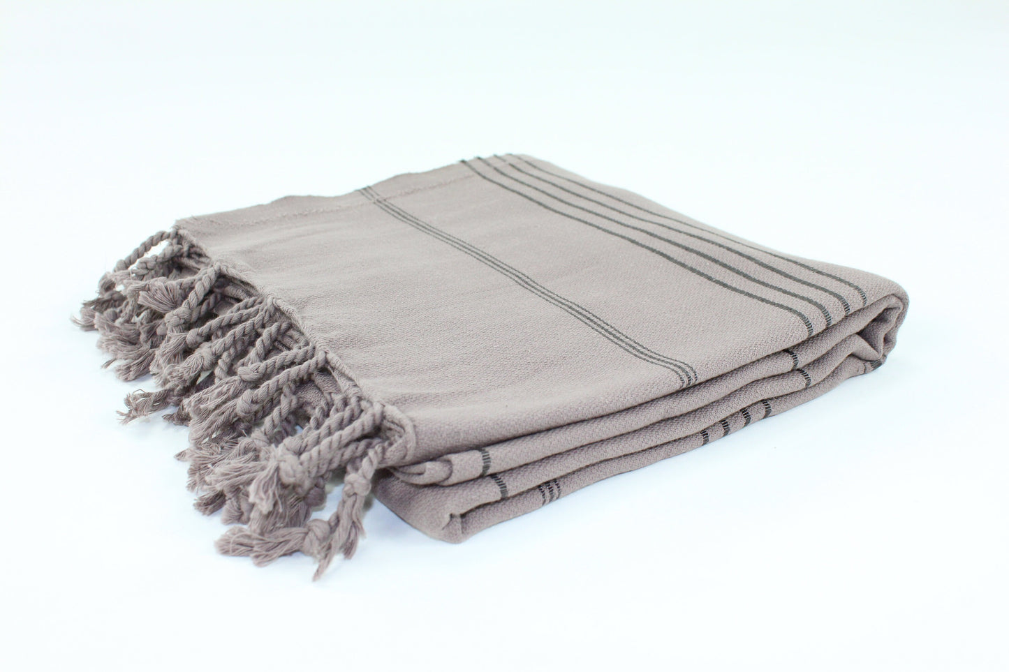 Premium Turkish Striped Towel Peshtemal Fouta (Brown)