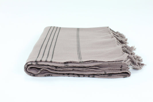 Premium Turkish Striped Towel Peshtemal Fouta (Brown)
